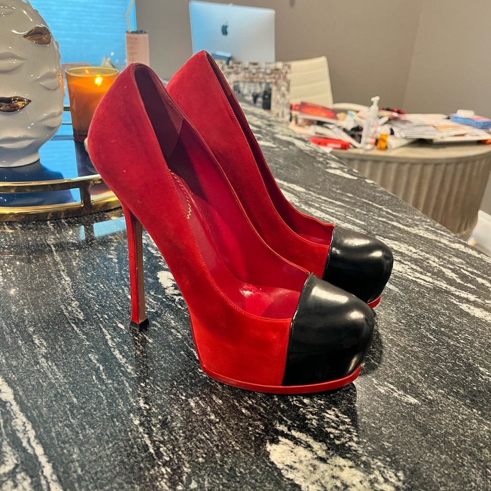 ❤️Red & Black YSL heels🖤 - Picture 2 of 13
